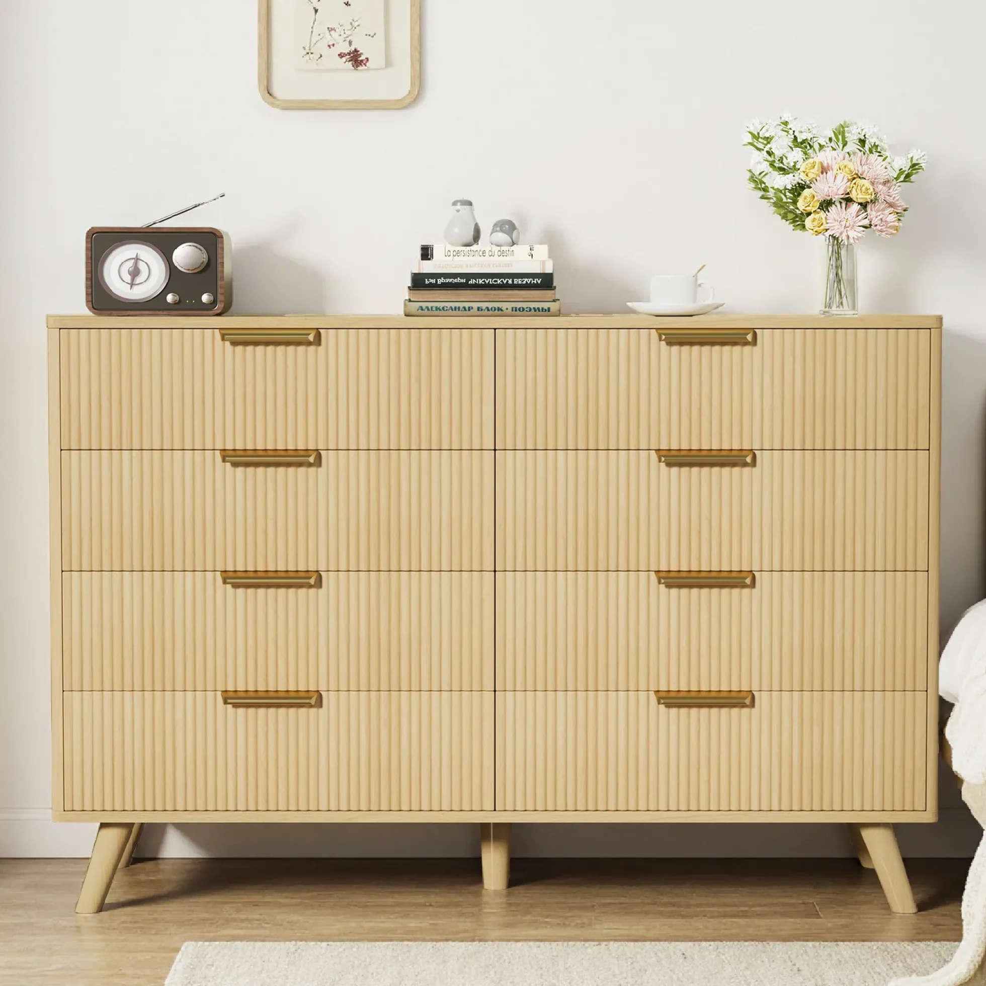 Fluted 8 Drawer 47" Dresser