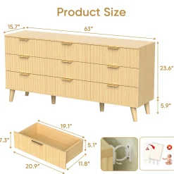 Fluted 9 Drawer 63