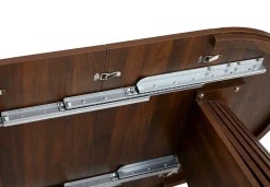 Fluted Design Extendable Wooden Curve Coffee Table