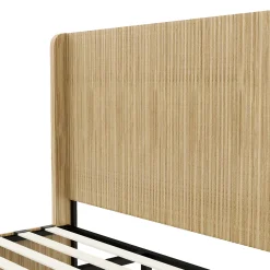 Fluted Mid-Century King Size Wood Bed Frame