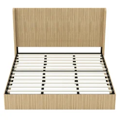 Fluted Mid-Century King Size Wood Bed Frame