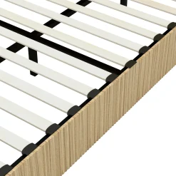Fluted Mid-Century King Size Wood Bed Frame