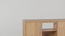 Flynn Scandinavian Reeded TV Stand with Storage