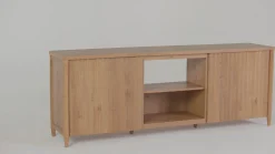 Flynn Scandinavian Reeded TV Stand with Storage