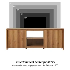 Flynn Scandinavian Reeded TV Stand with Storage