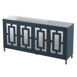 Geometric Mirrored Doors Buffet Sideboard