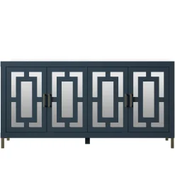 Geometric Mirrored Doors Buffet Sideboard