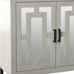 Geometric Mirrored Doors Buffet Sideboard