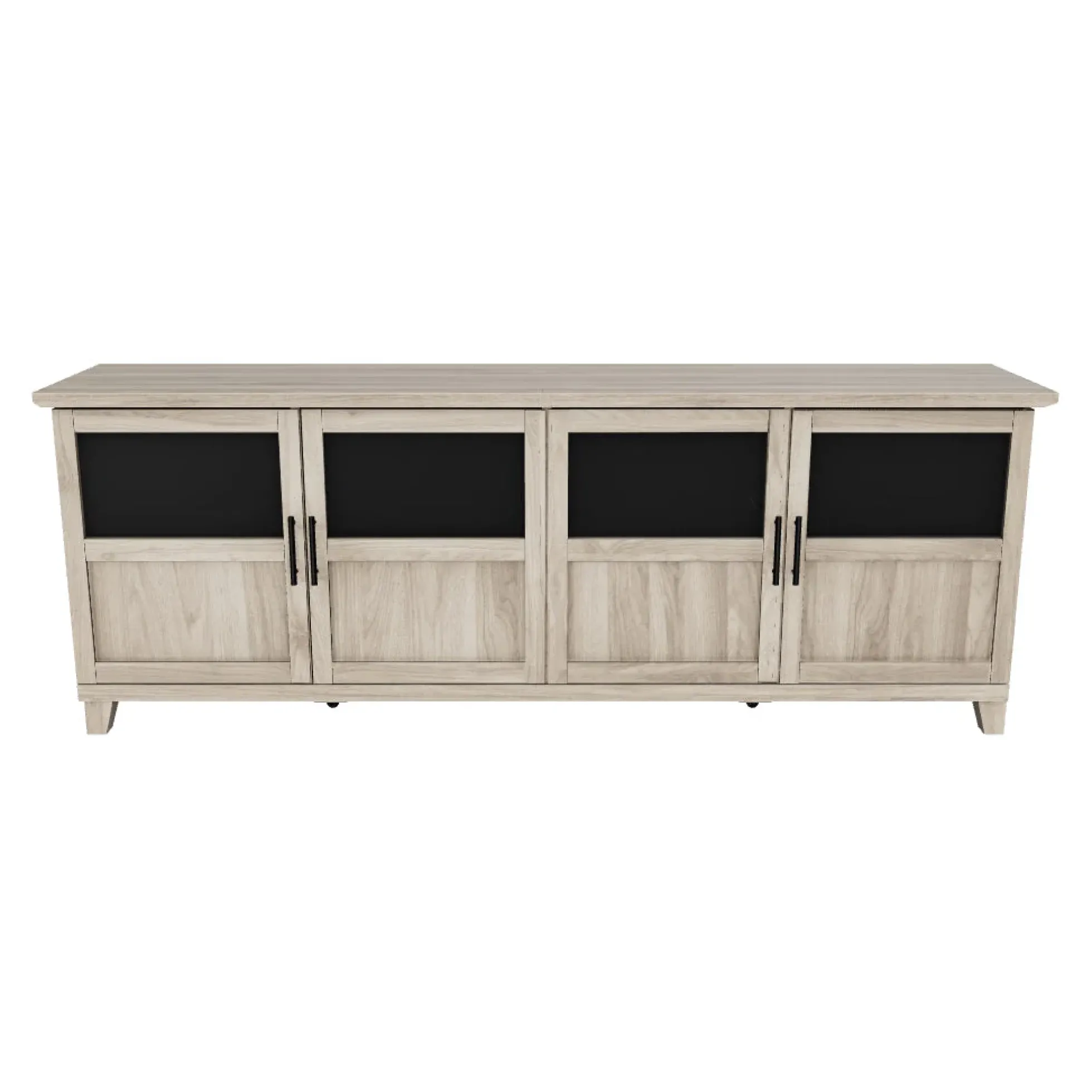 Goodwin 70" TV Stand with Glass and Wood 4 Panel Doors