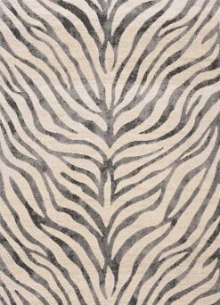 Gray Ecorse Zebra Print Area Rug