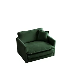 Green Cloud Pillow Top Chenille Upholstered Sofa Chair