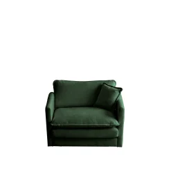 Green Cloud Pillow Top Chenille Upholstered Sofa Chair