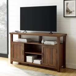 Grooved Door 58" Highboy TV Stand
