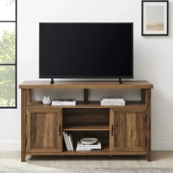 Grooved Door 58" Highboy TV Stand