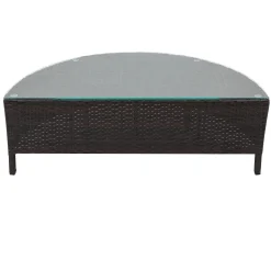 Half-Moon 5 Piece All-Weather Outdoor Patio Wicker Sofa Sectional Set with Table