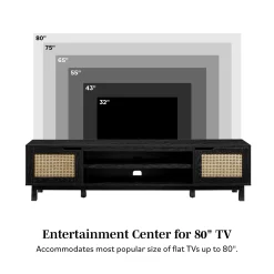 Hamkke Boho 2-Door Faux Rattan TV Stand