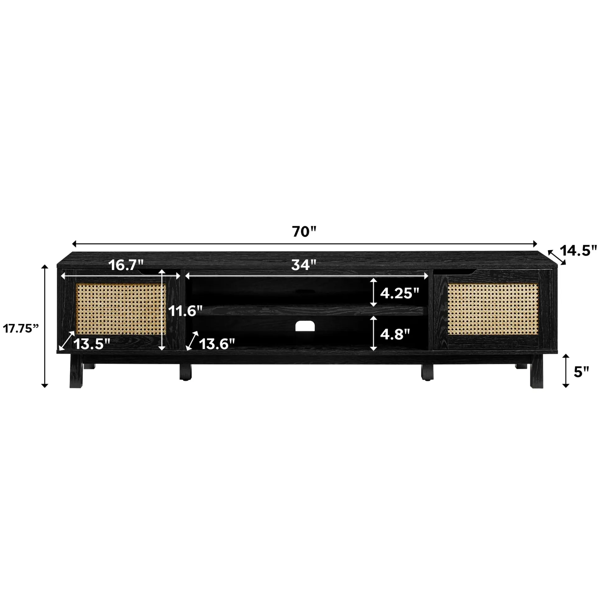 Hamkke Boho 2-Door Faux Rattan TV Stand