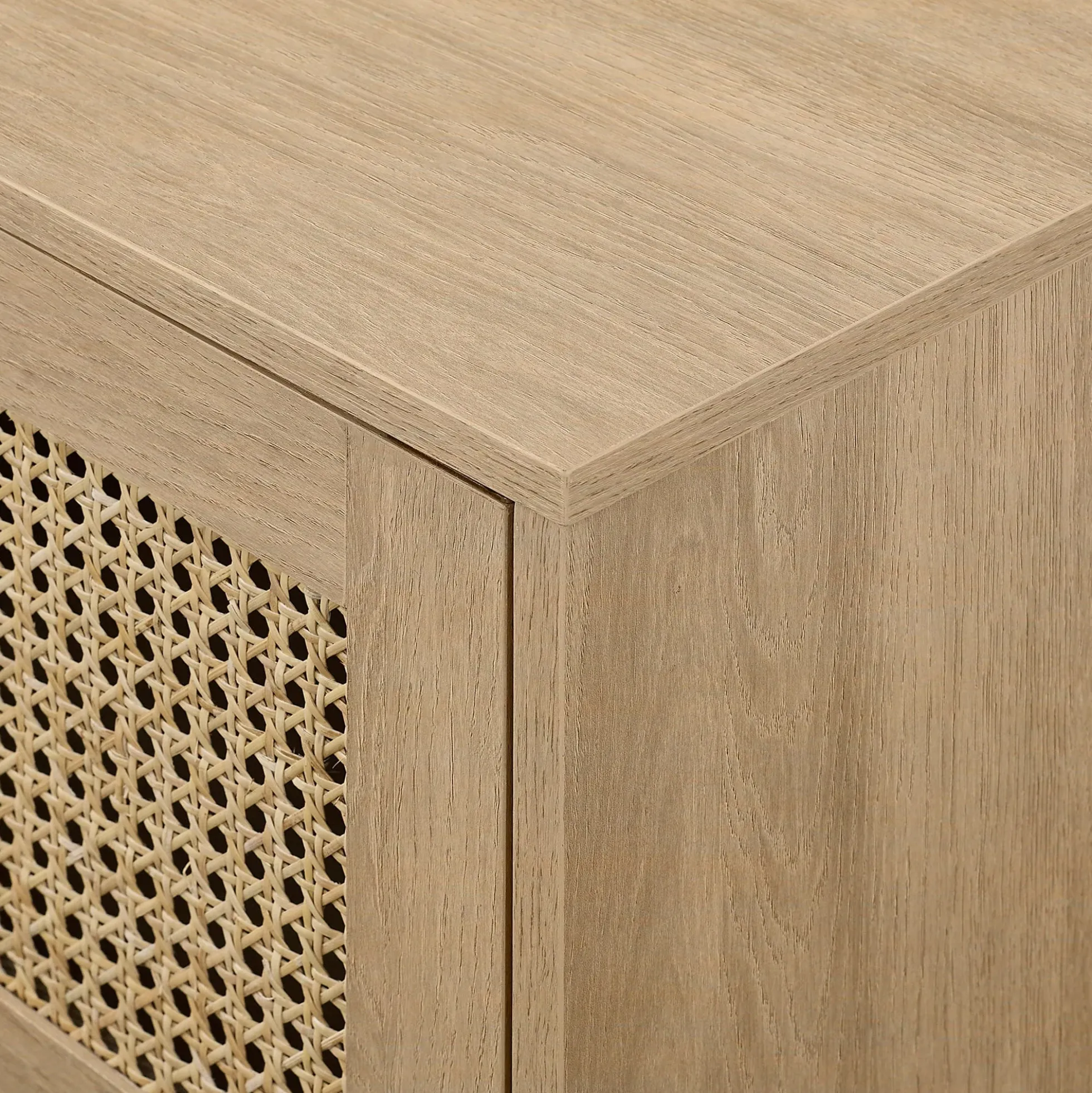 Hamkke Boho 2-Door Faux Rattan TV Stand