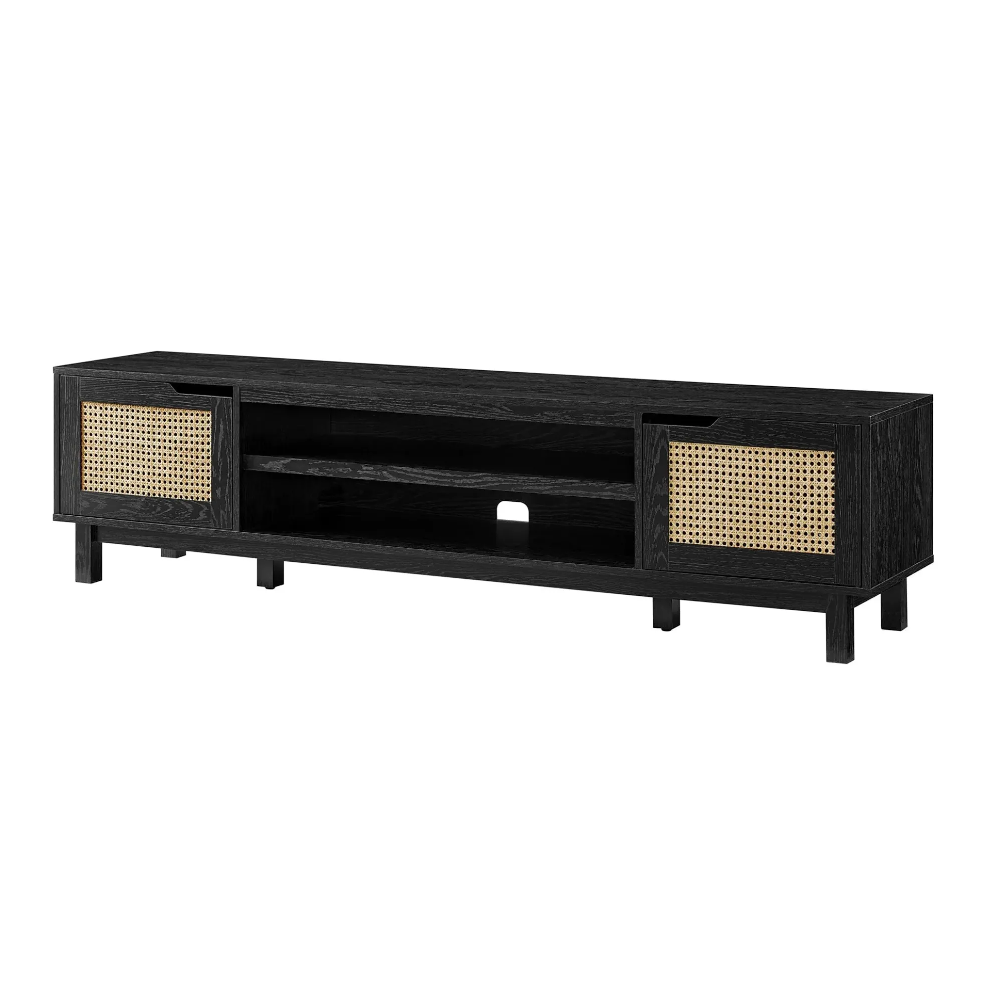 Hamkke Boho 2-Door Faux Rattan TV Stand
