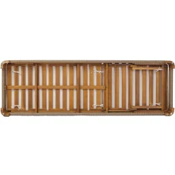 Handwoven Rope Accents Acacia Wood Outdoor Chaise Lounge