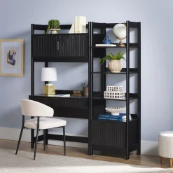 Holmes Modern Scandinavian Reeded Bookshelf