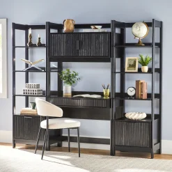 Holmes Modern Scandinavian Reeded Bookshelf