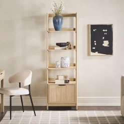 Holmes Modern Scandinavian Reeded Bookshelf