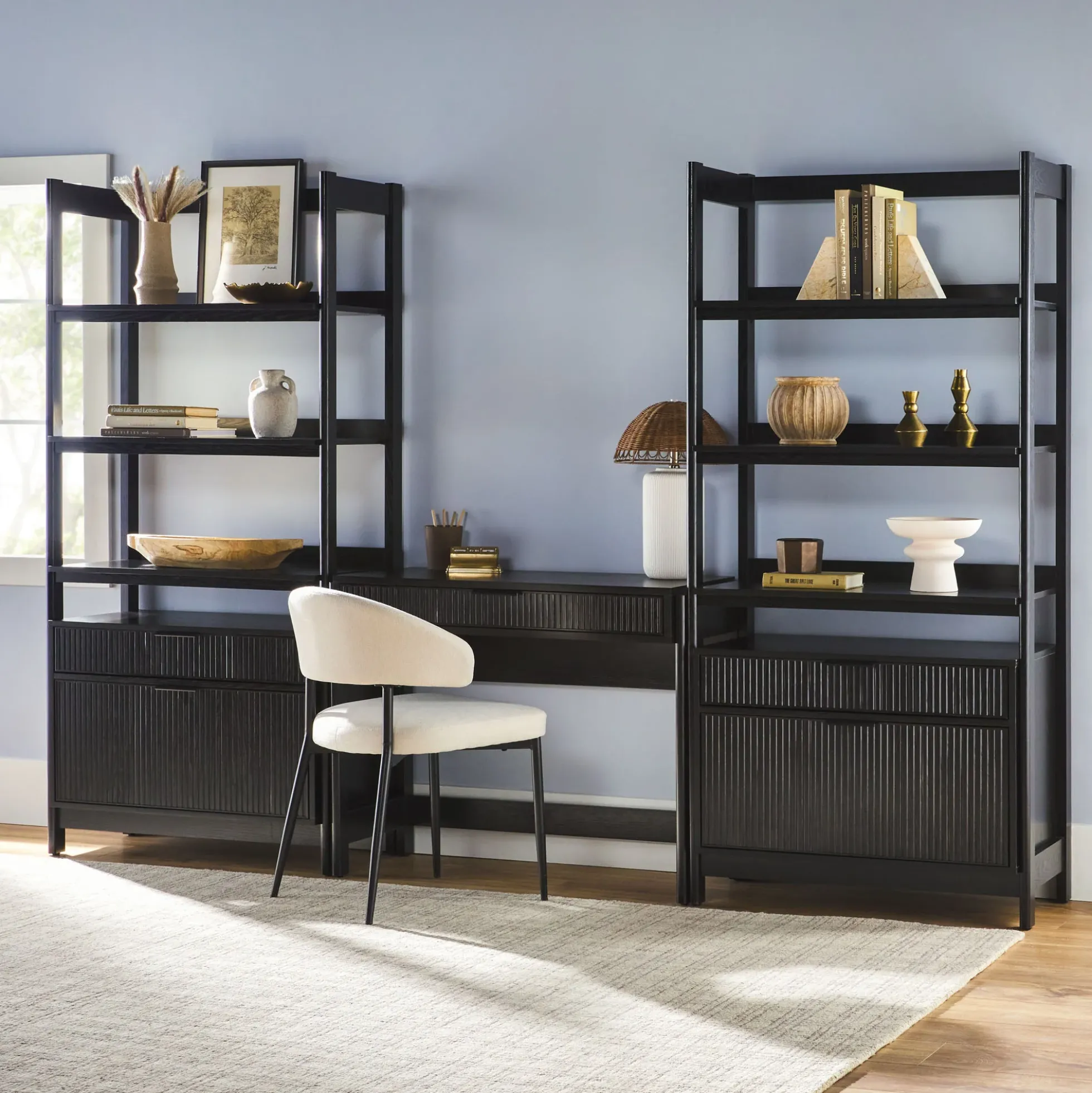 Holmes Modern Scandinavian Reeded Writing Desk