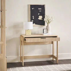 Holmes Modern Scandinavian Reeded Writing Desk