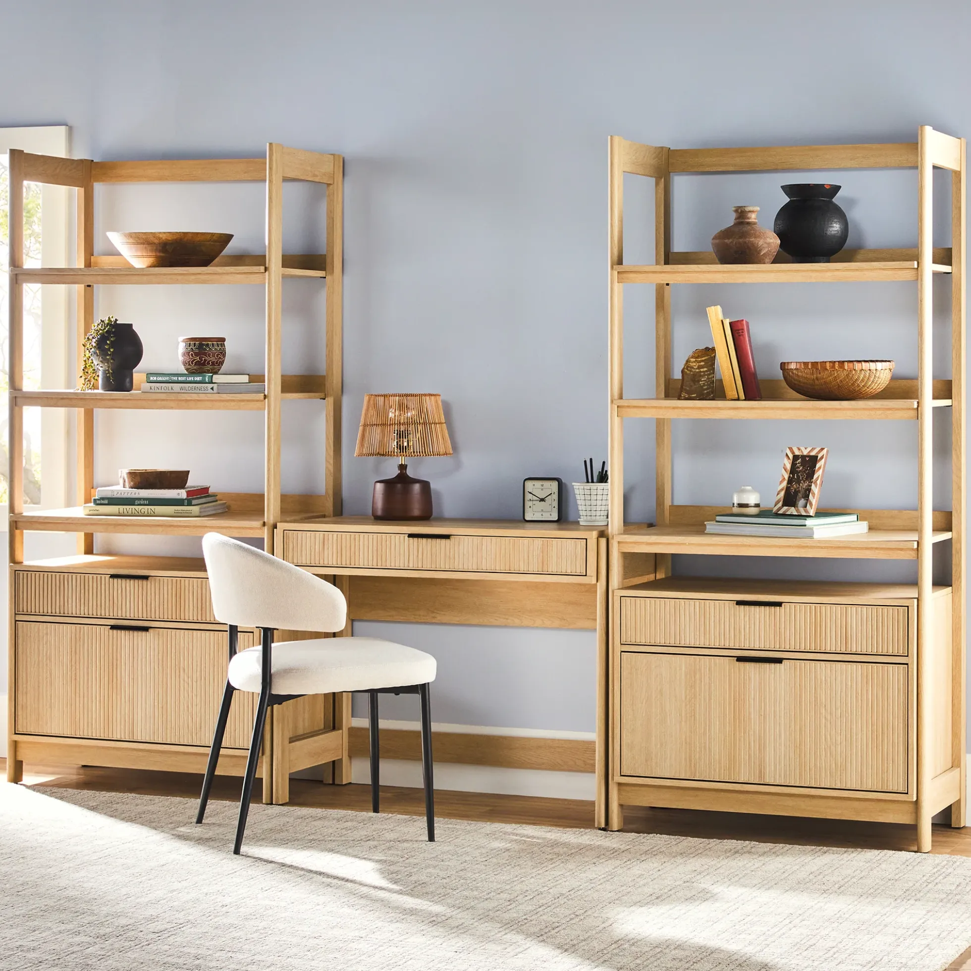 Holmes Modern Scandinavian Reeded Writing Desk