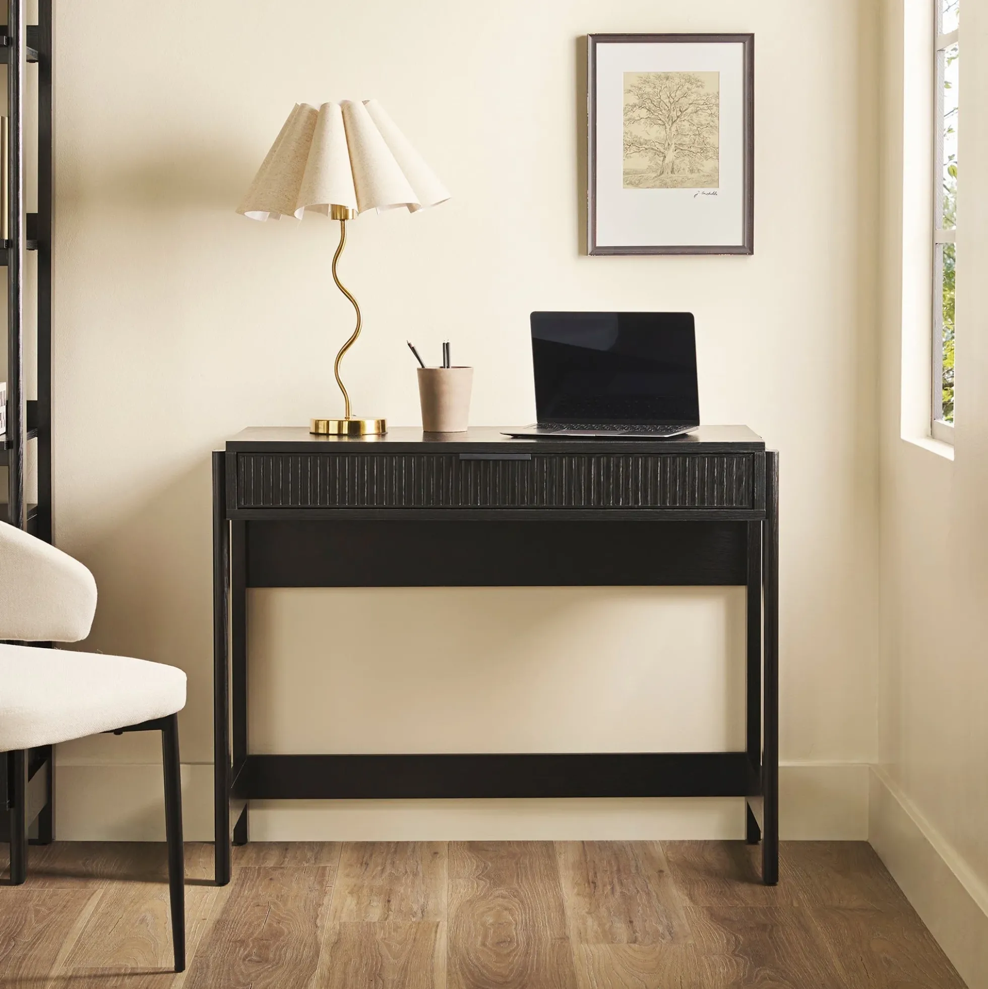 Holmes Modern Scandinavian Reeded Writing Desk