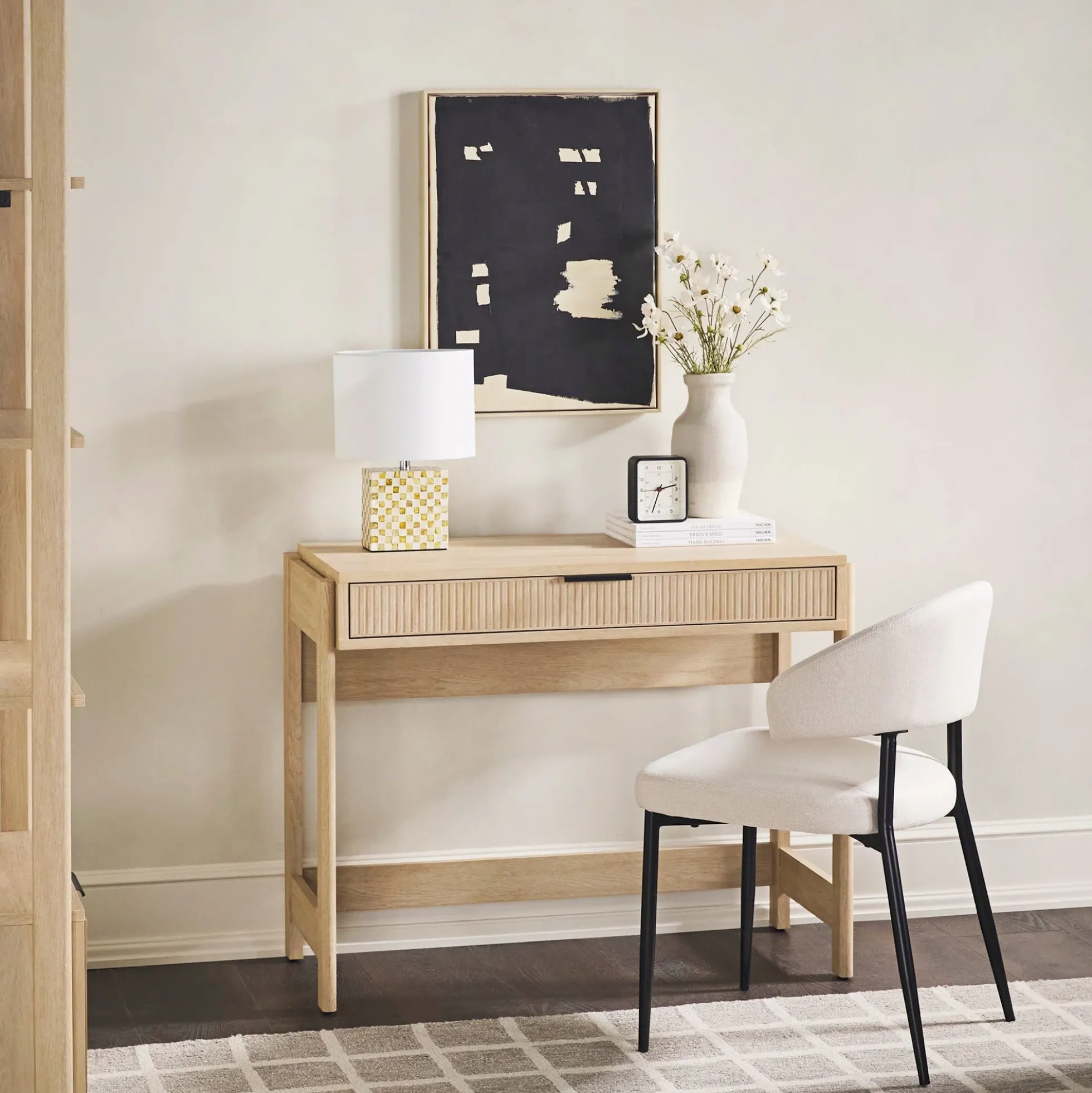 Holmes Modern Scandinavian Reeded Writing Desk