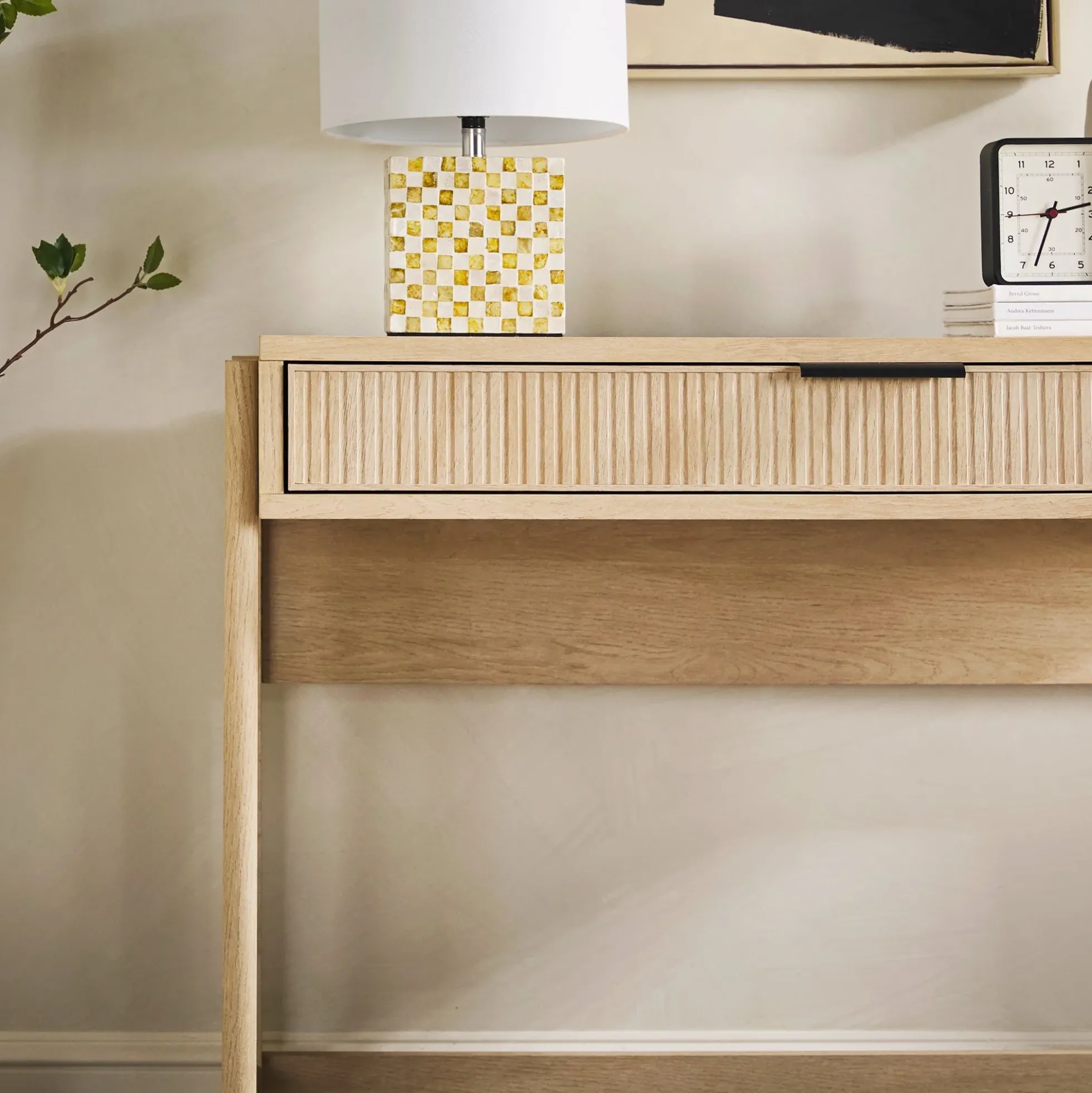 Holmes Modern Scandinavian Reeded Writing Desk