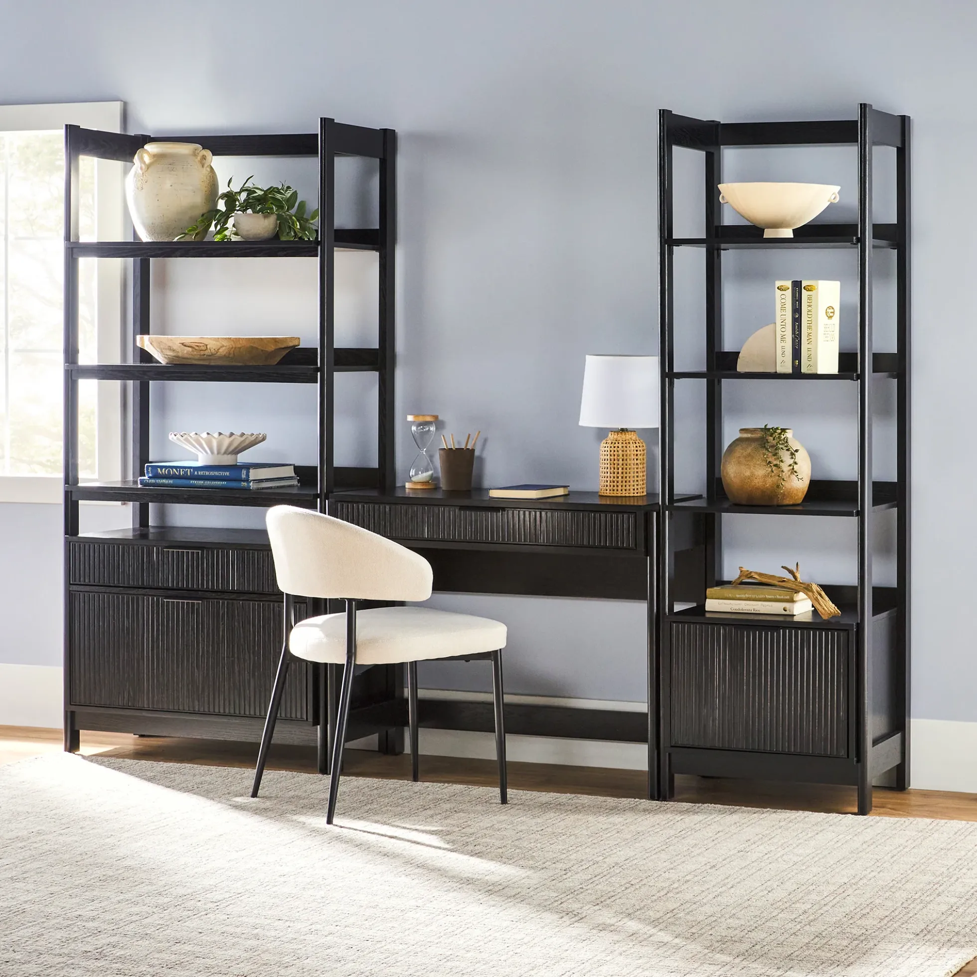 Holmes Modern Scandinavian Reeded Writing Desk