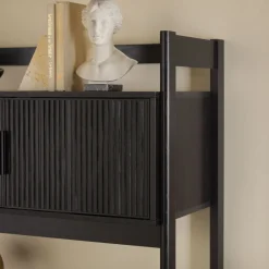 Holmes Modern Scandinavian Reeded Writing Storage Desk with USB