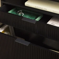 Holmes Modern Scandinavian Reeded Wide Bookshelf