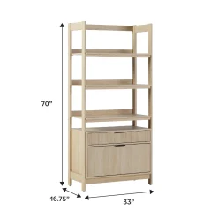 Holmes Modern Scandinavian Reeded Wide Bookshelf