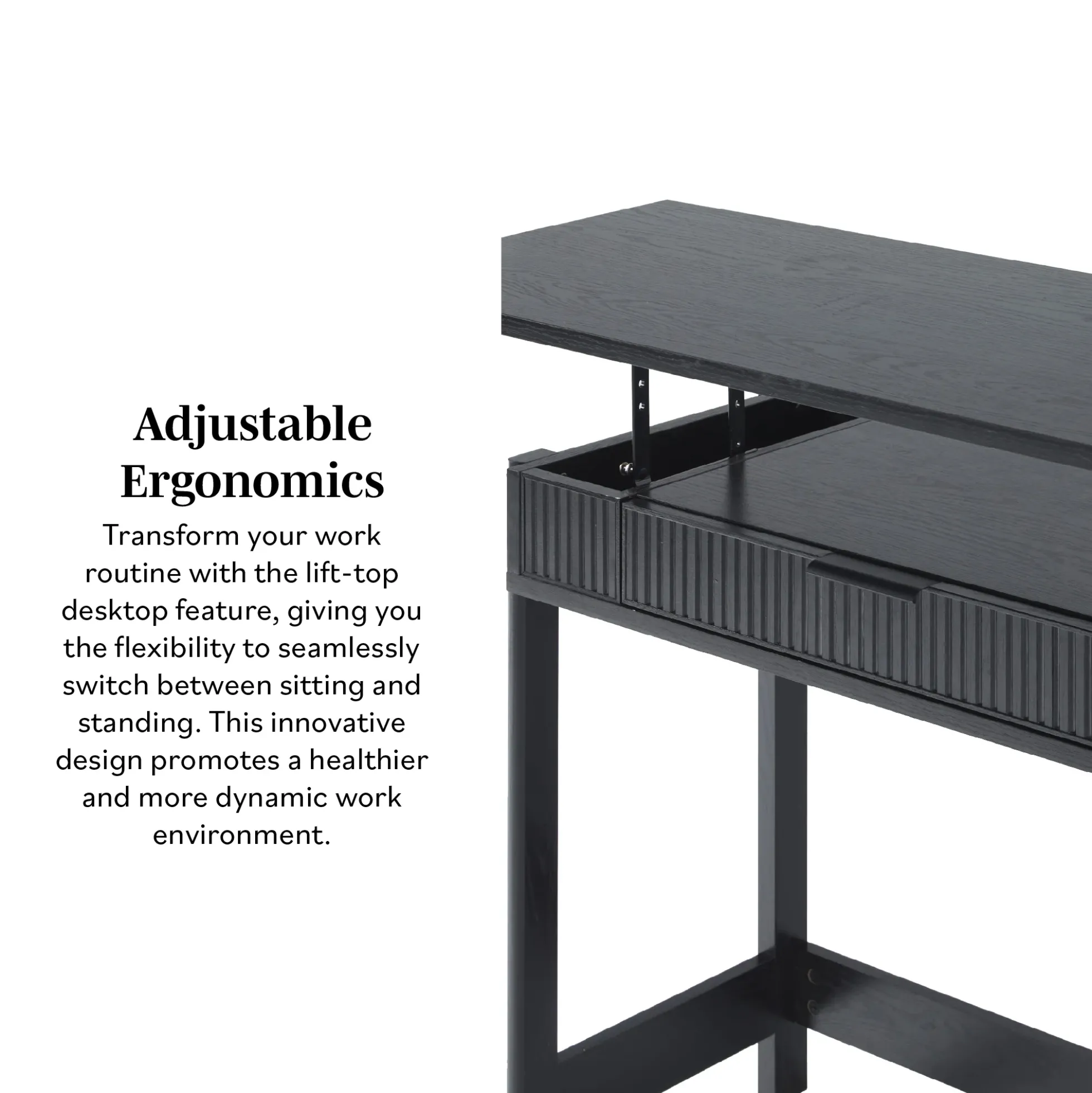 Holmes Modern Scandinavian Reeded Writing Standing Desk