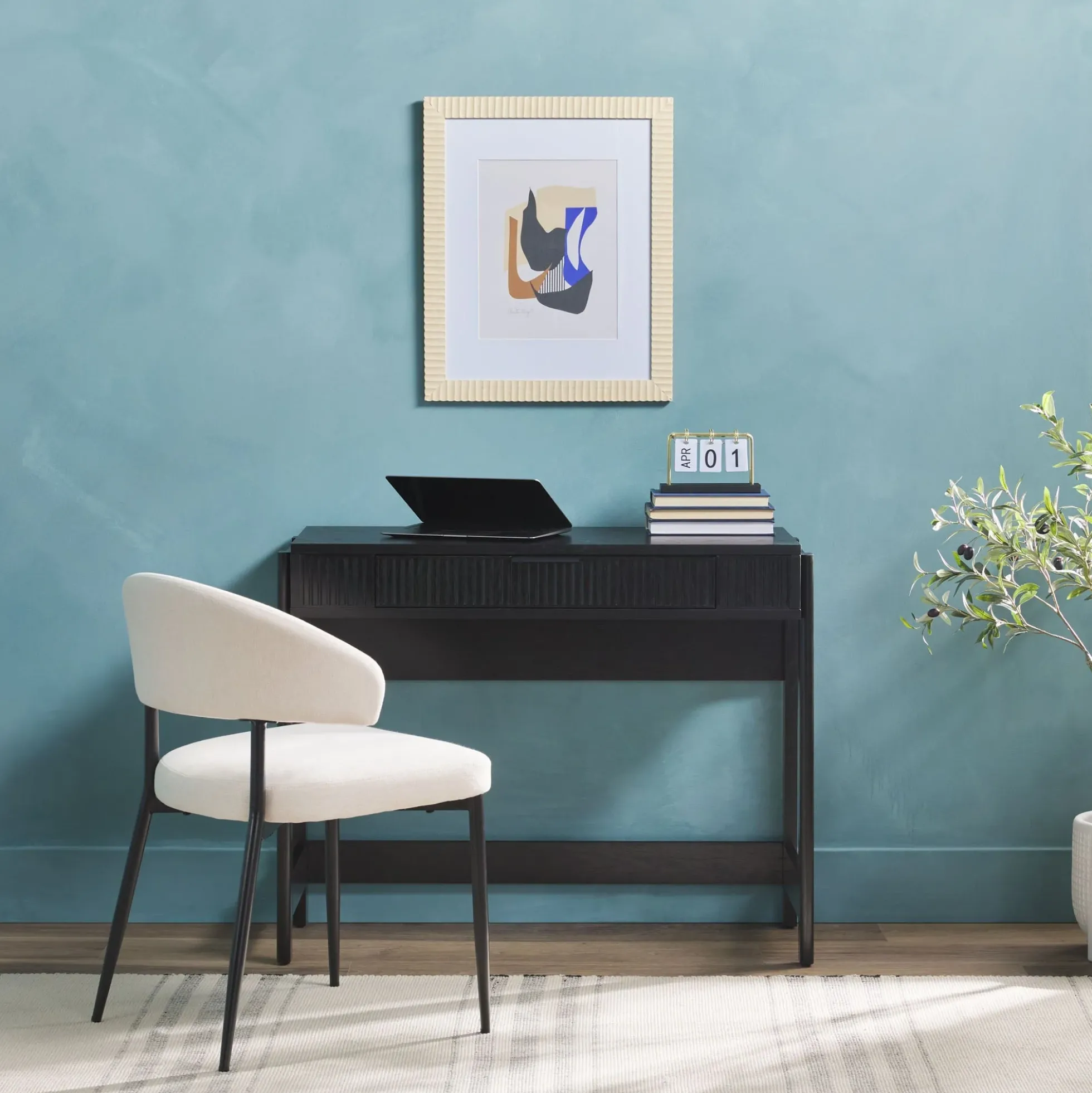 Holmes Modern Scandinavian Reeded Writing Standing Desk