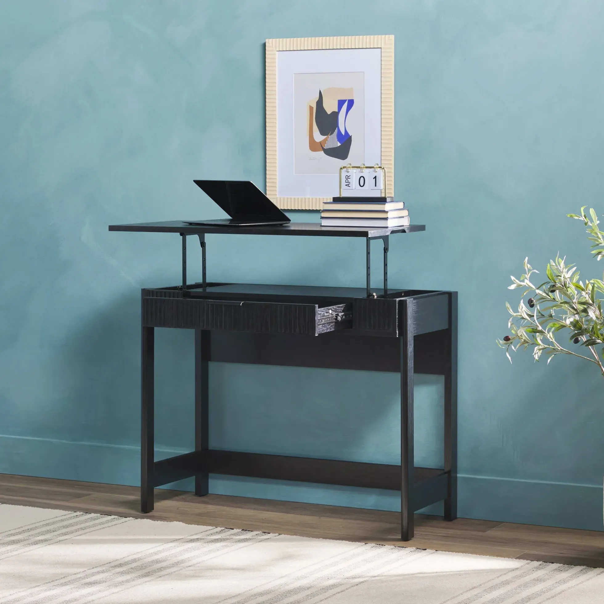 Holmes Modern Scandinavian Reeded Writing Standing Desk