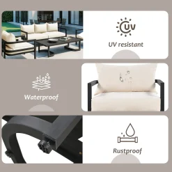Iconic Arch Curve Steel Outdoor Patio Sofa Set