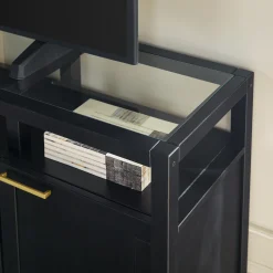 Isla Modern TV Stand with Glass Top