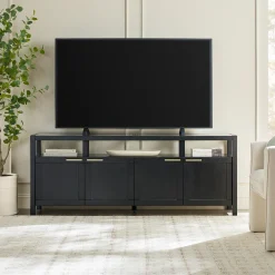 Isla Modern TV Stand with Glass Top