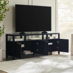 Isla Modern TV Stand with Glass Top