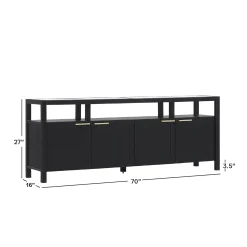 Isla Modern TV Stand with Glass Top