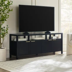 Isla Modern TV Stand with Glass Top