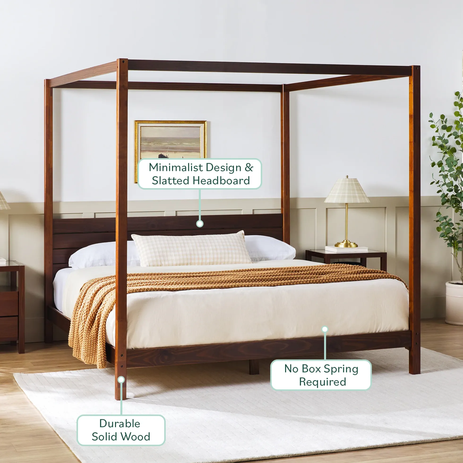 Isla Solid Wood Canopy Bedframe Collection