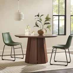 Koa 48" Round Solid Wood Pedestal Dining Table