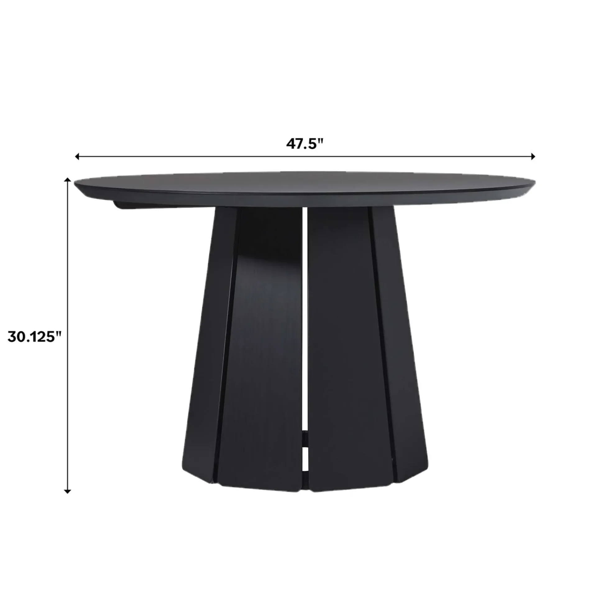 Koa 48" Round Solid Wood Pedestal Dining Table