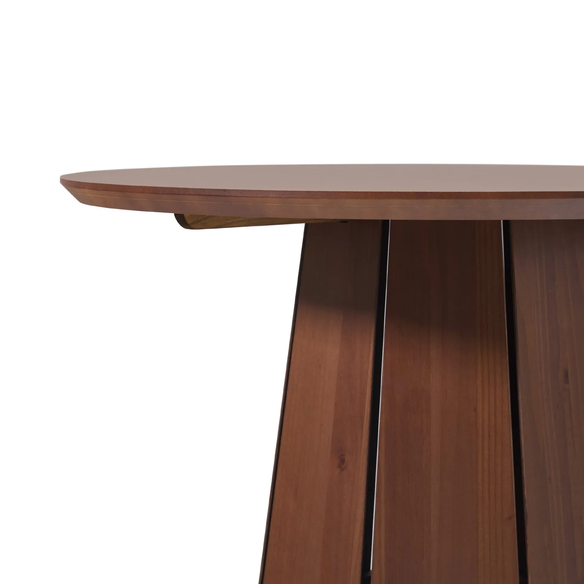 Koa 48" Round Solid Wood Pedestal Dining Table